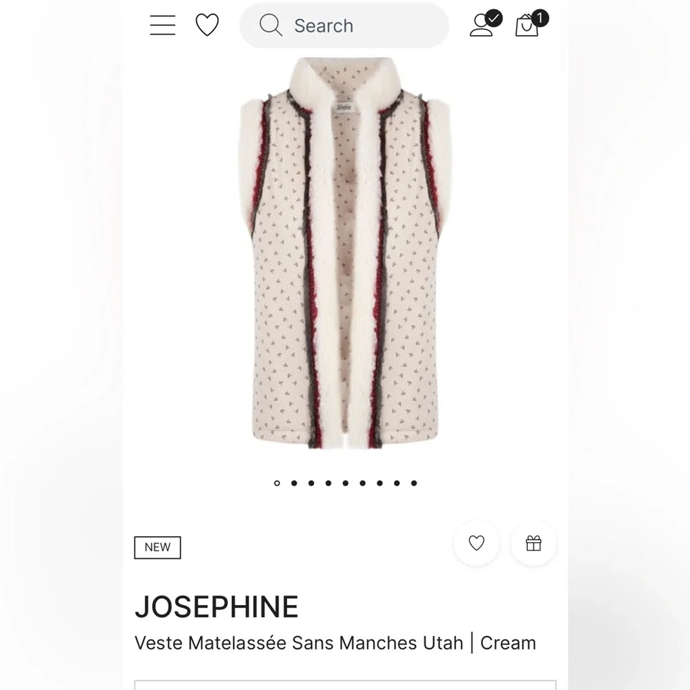 NWT JoSephine Utah Cream Cotton Vest - Sz XS/S (no flaws) - Picture 9 of 13